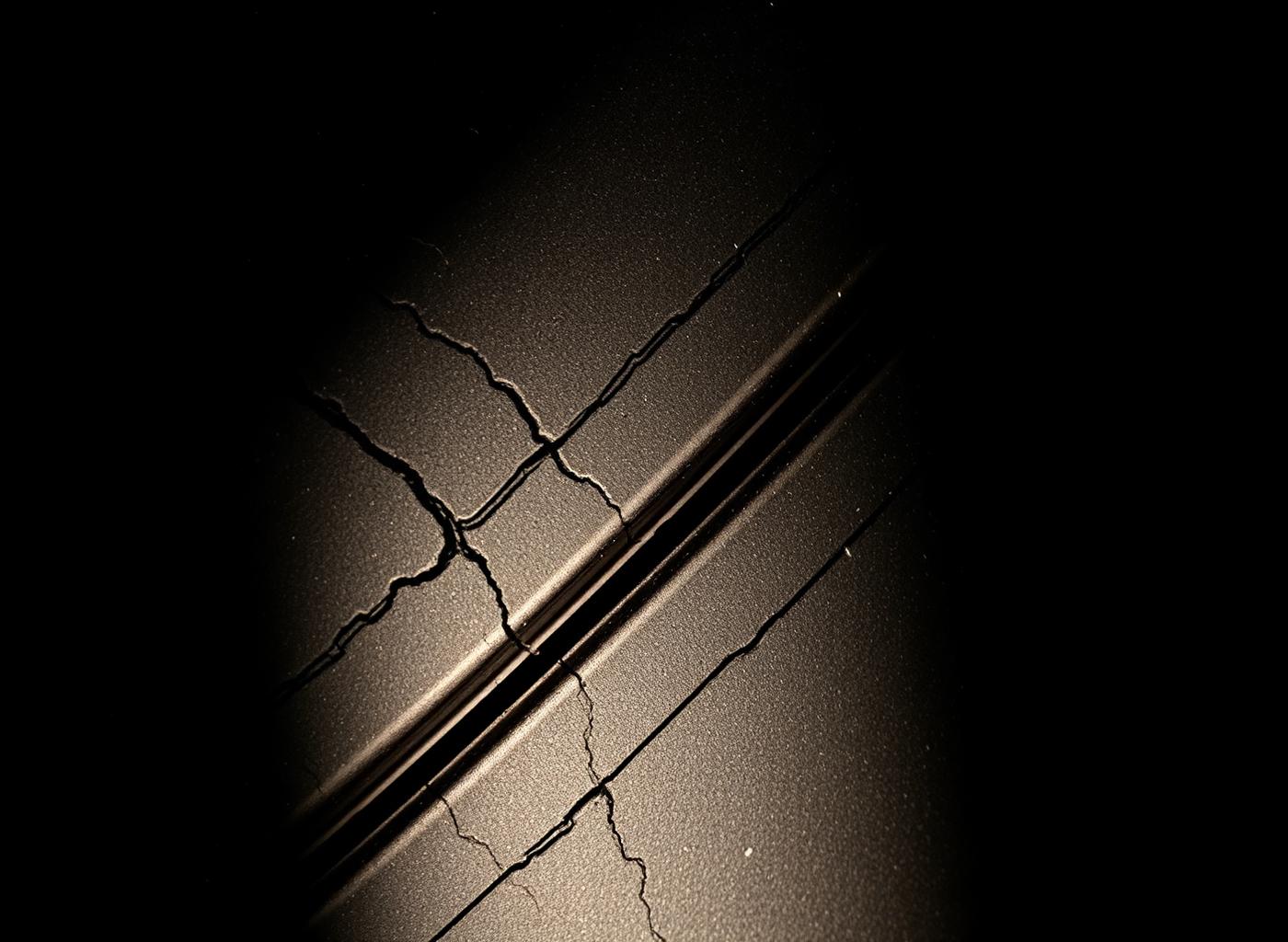 Macro detail of stitched reclaimed tyre tube